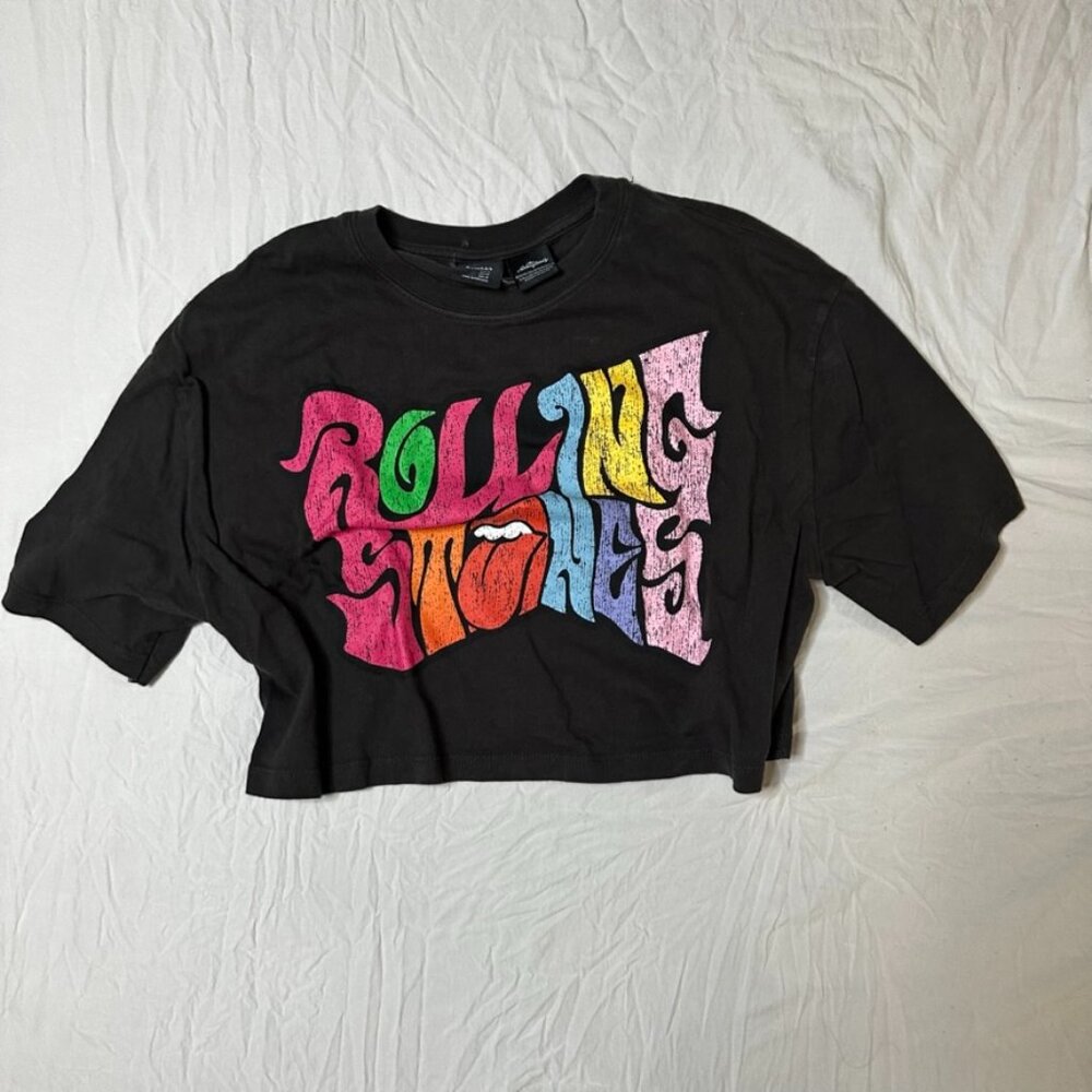 Bershka Rolling Stone Crop Top